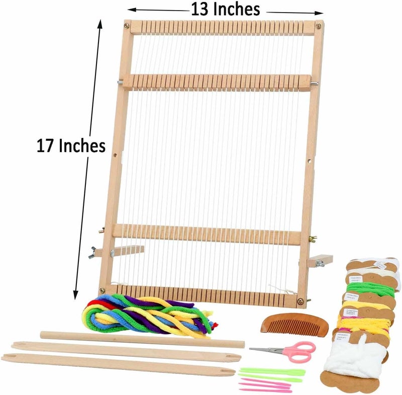 Parrovel Weaving Loom for Beginners Adults/Kids and 1 Set of Weaving Works Complete Yarn Kit with Detailed Friendly Instructions, Parents and Children in The Holiday Experience Weaving Brings Fun_Apple - Image 3